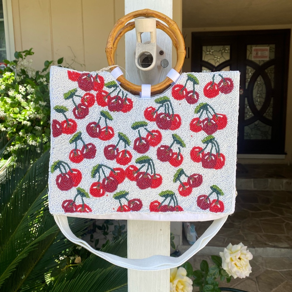 Sol and Mer viral TJ Maxx/Marshalls Cherry Hand Beaded Purse